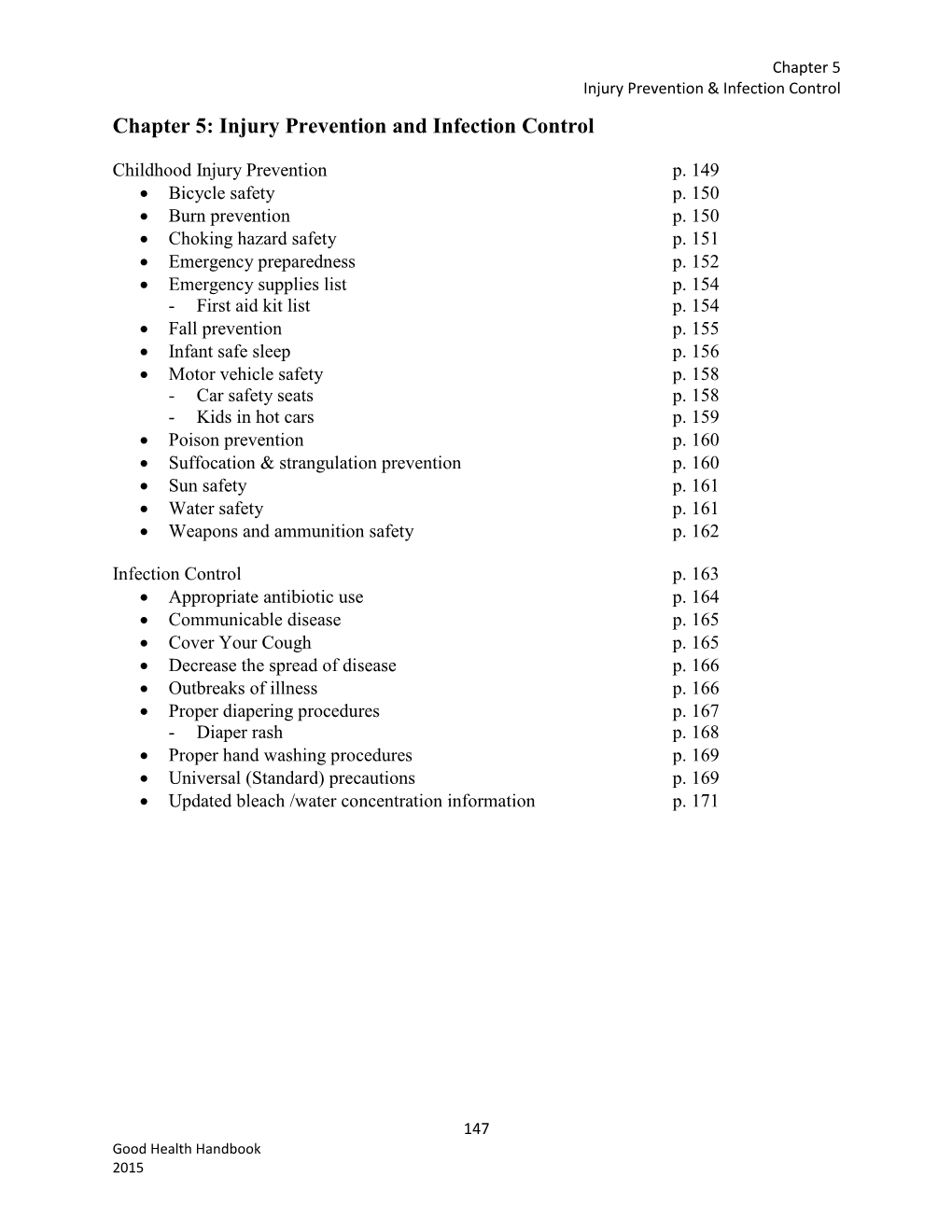 Chapter 5: Injury Prevention and Infection Control