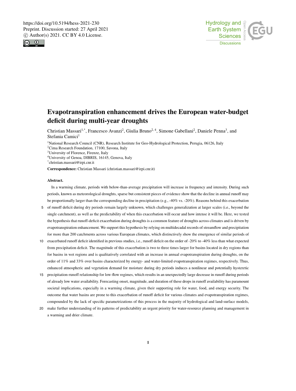 Evapotranspiration Enhancement Drives the European Water-Budget