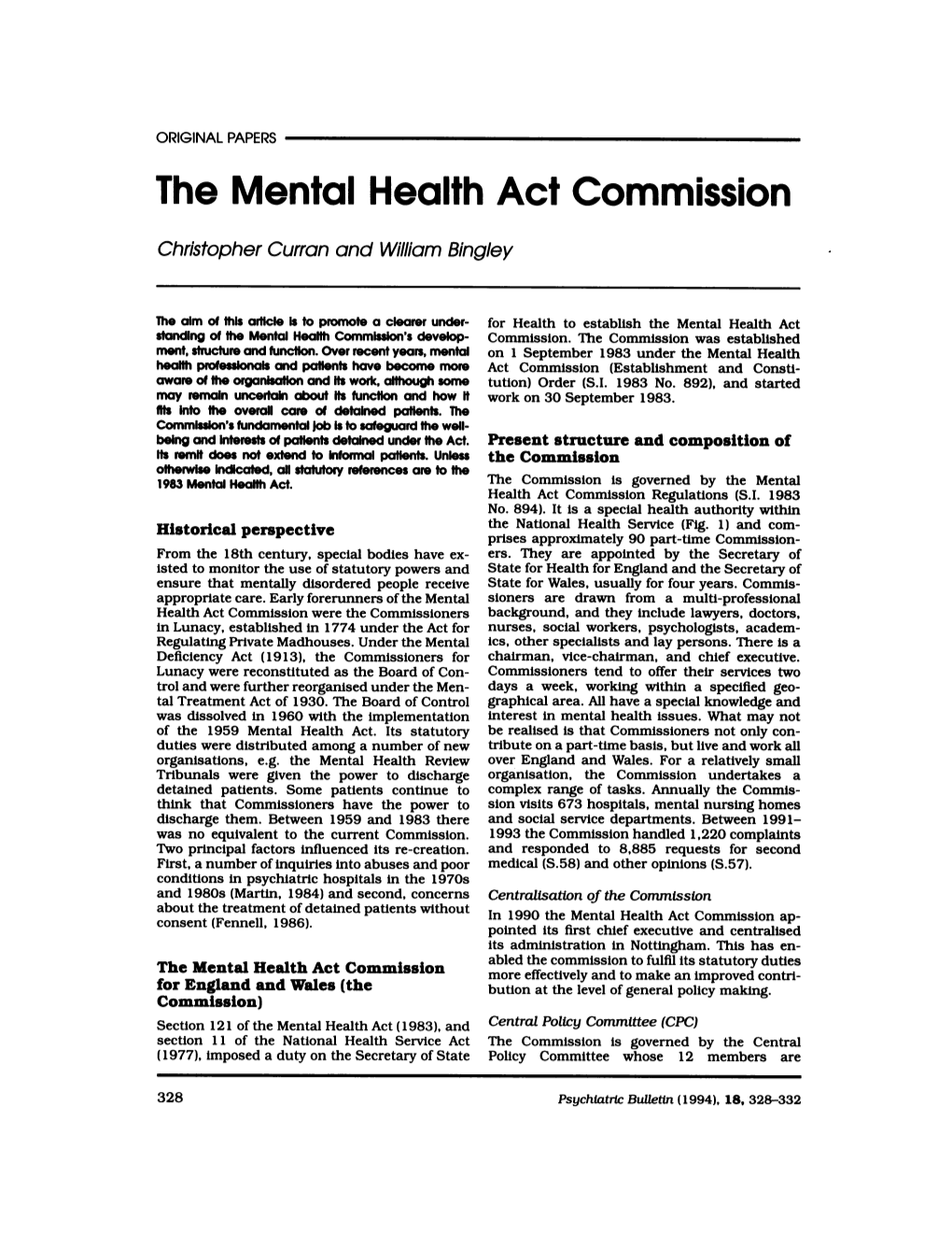 The Mental Health Act Commission