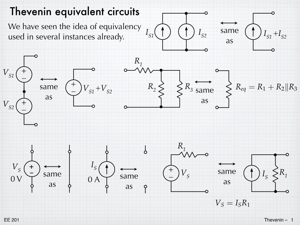 Thevenin Equivalent Circuits