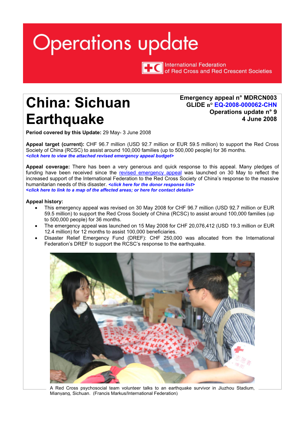 China: Sichuan Earthquake Mdrcn003