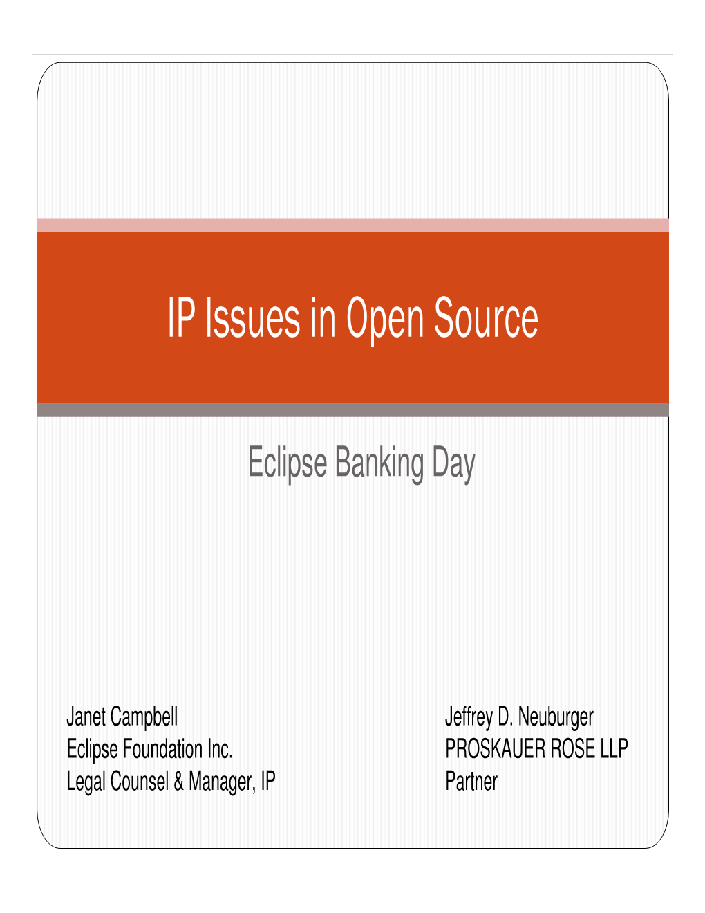 IP Issues in Open Source