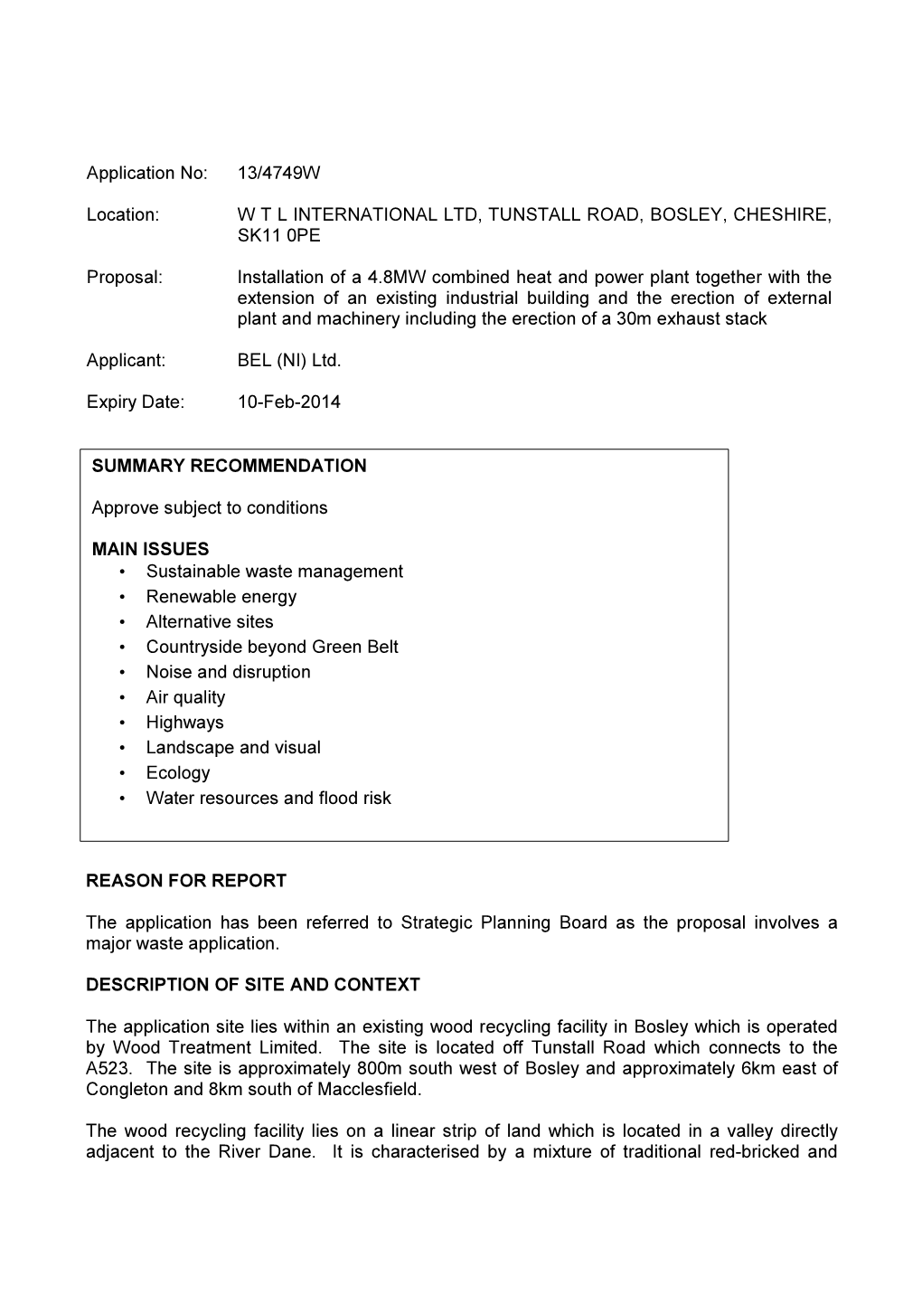 Wtl International Ltd, Tunstall Road, Bosley