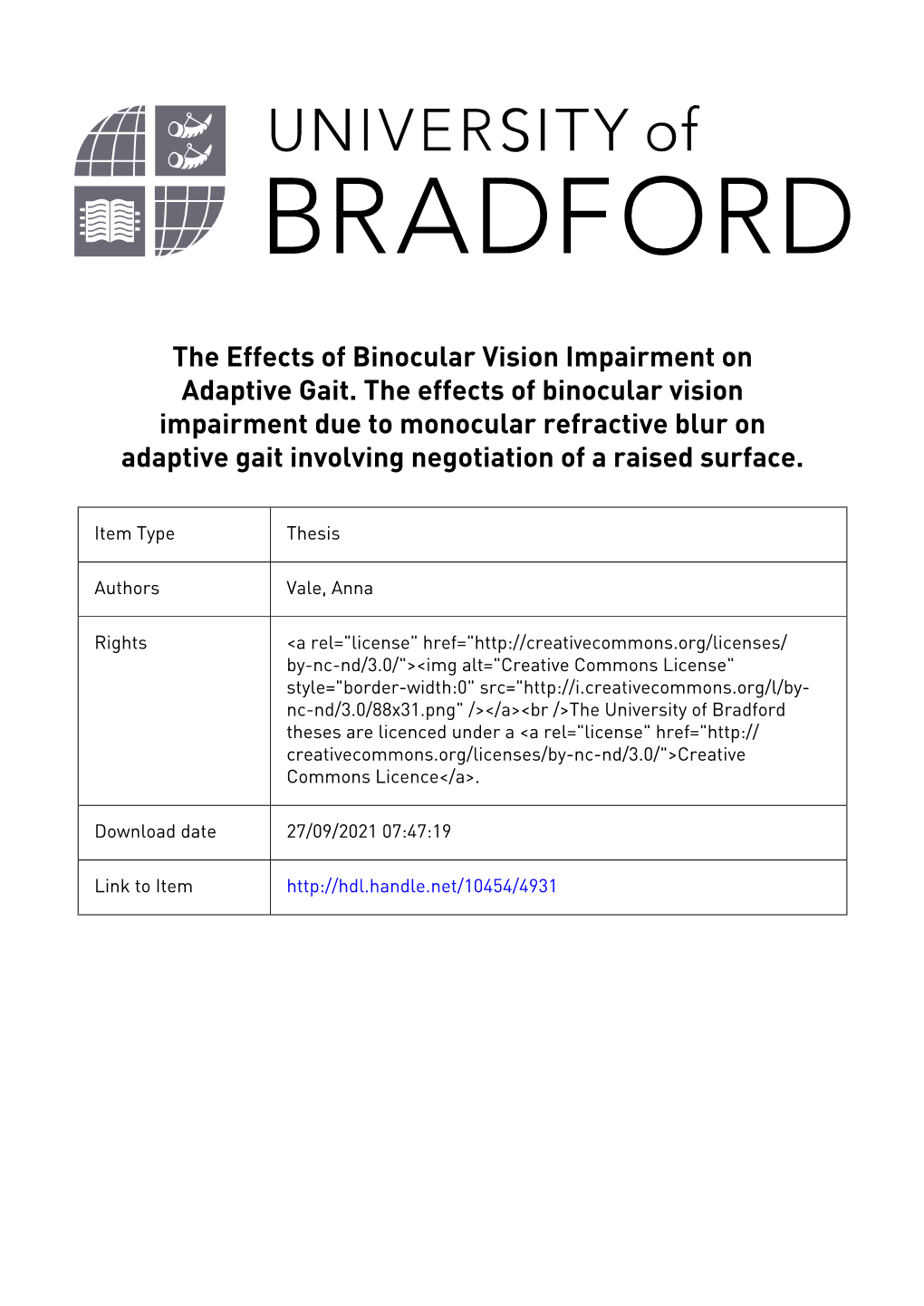 University of Bradford Ethesis