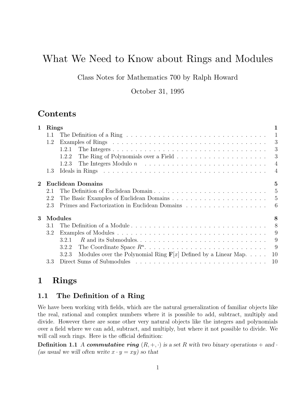 A Gentle Introduction to Rings and Modules