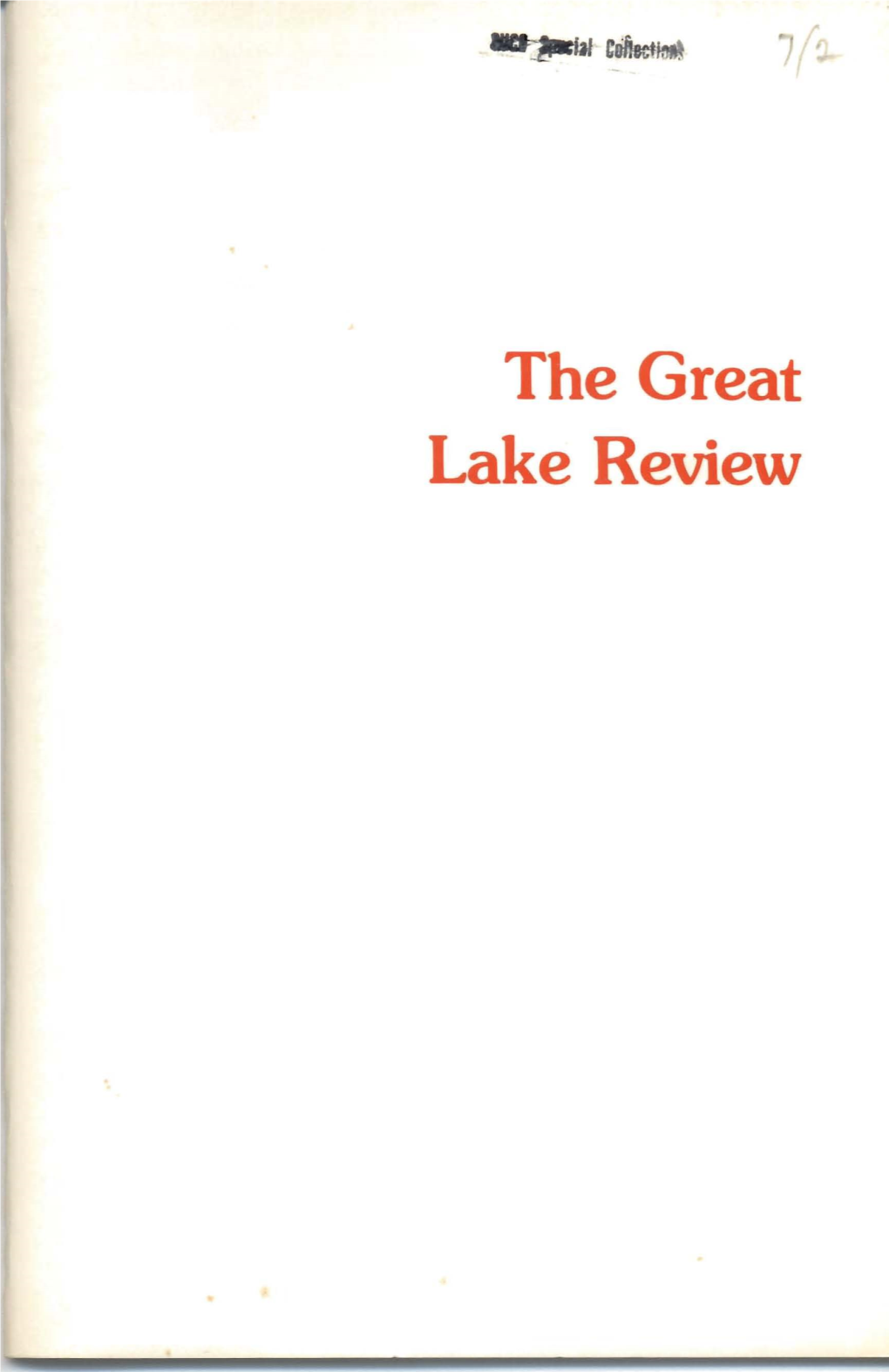 Greatlakereview Fall1976vol4no1.Pdf (11.98Mb)