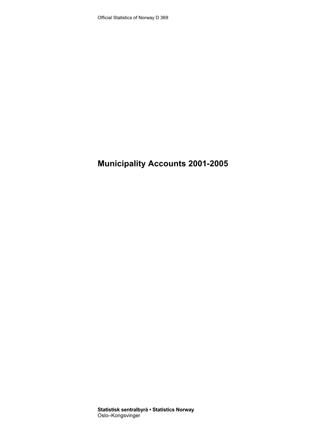 Municipality Accounts 2001-2005