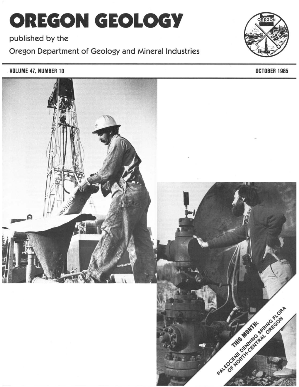 OREGON GEOLOGY Published by the Oregon Department of Geology and Mineral Industries