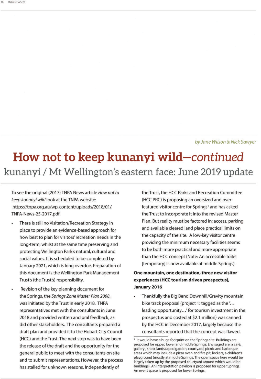 How Not to Keep Kunanyi Wild 2019