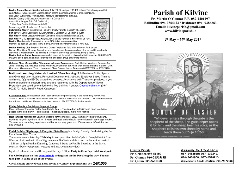 Parish Newsletter 8Th May 2017