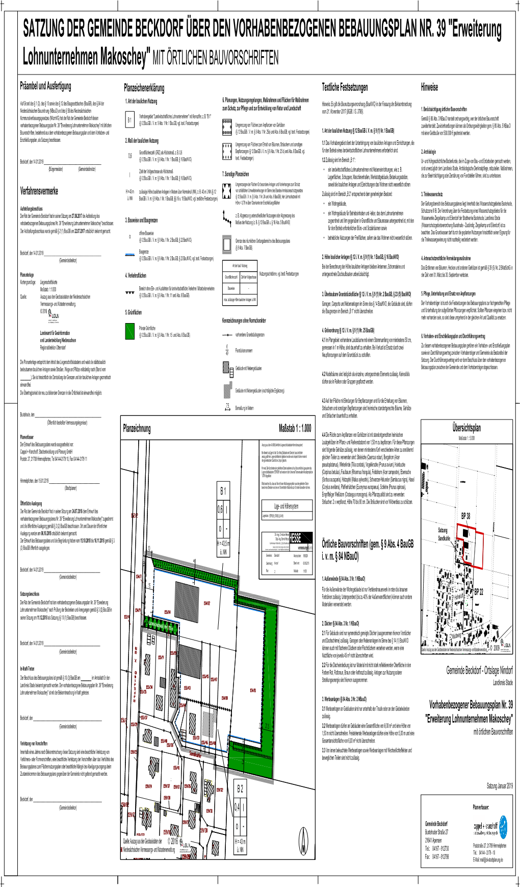 Beckdorf (B-Plan 39 Erweiterung Lohnunternehmen Makoschey)