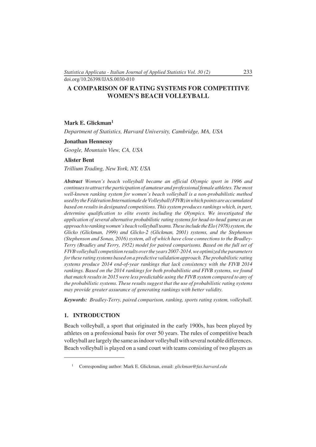 A Comparison of Rating Systems for Competitive Women's Beach Volleyball