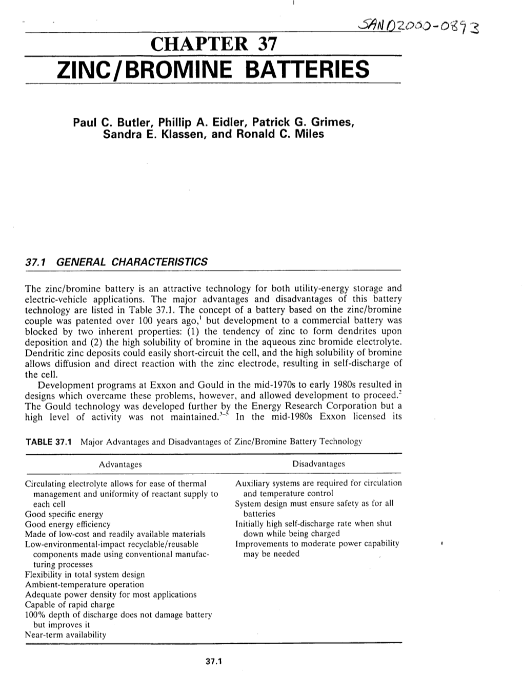 Zinc/Bromine Batteries