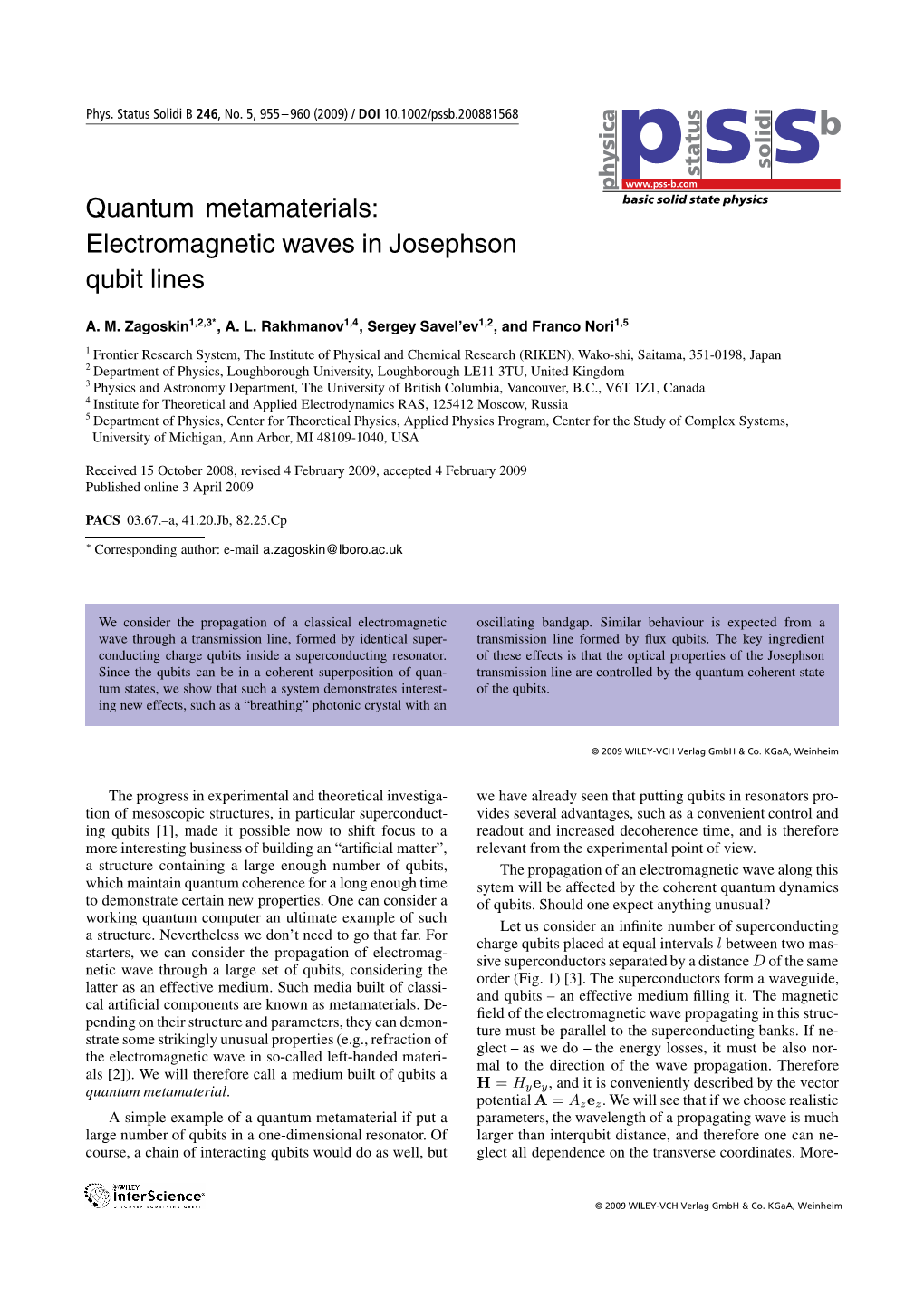 Electromagnetic Waves in Josephson Qubit Lines