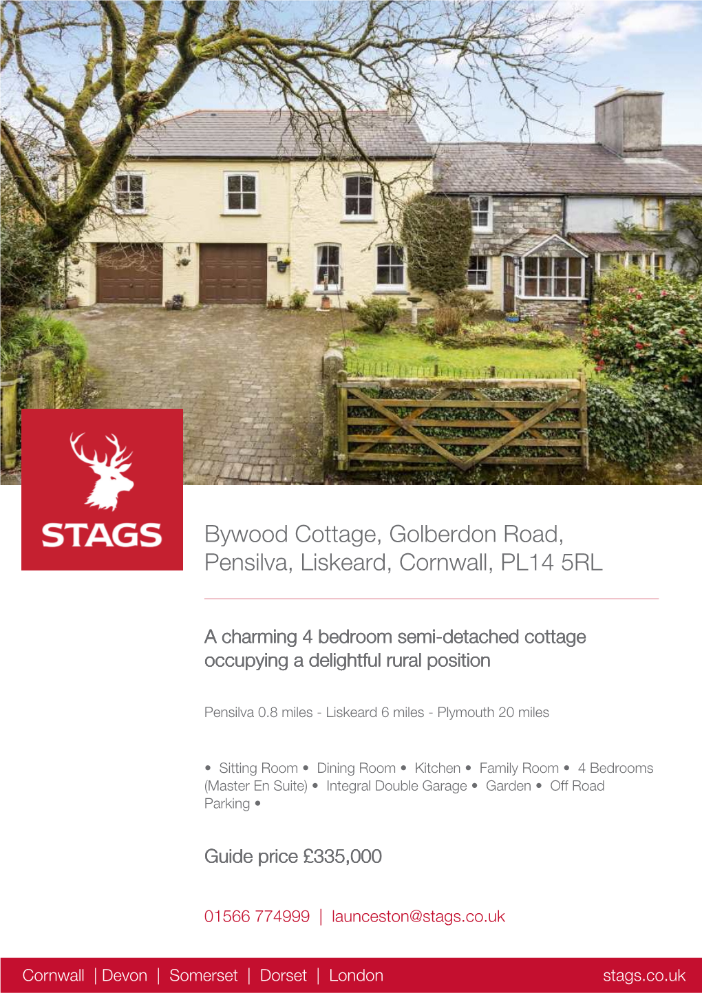 Bywood Cottage, Golberdon Road, Pensilva, Liskeard, Cornwall, PL14 5RL