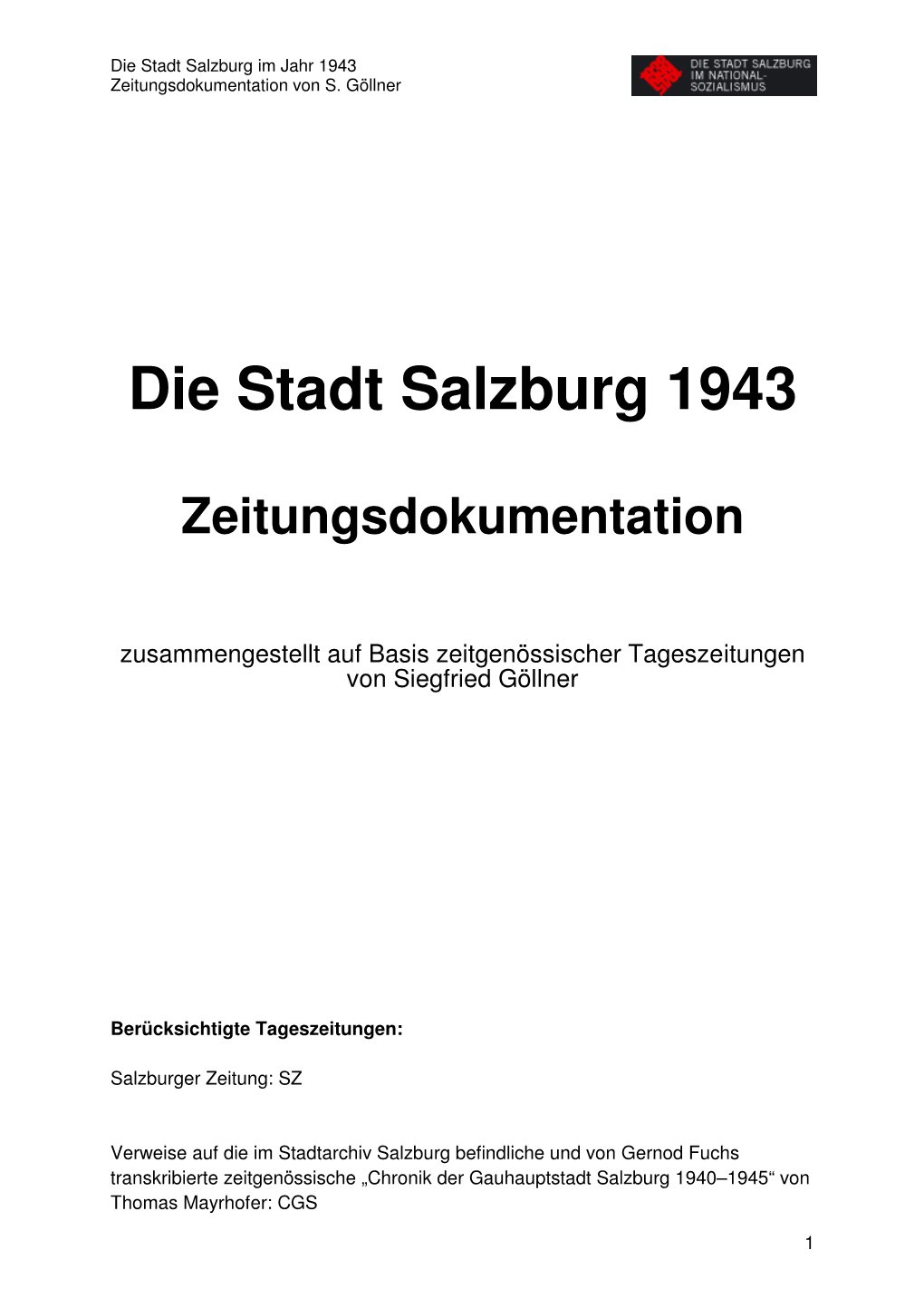 Die Stadt Salzburg 1943