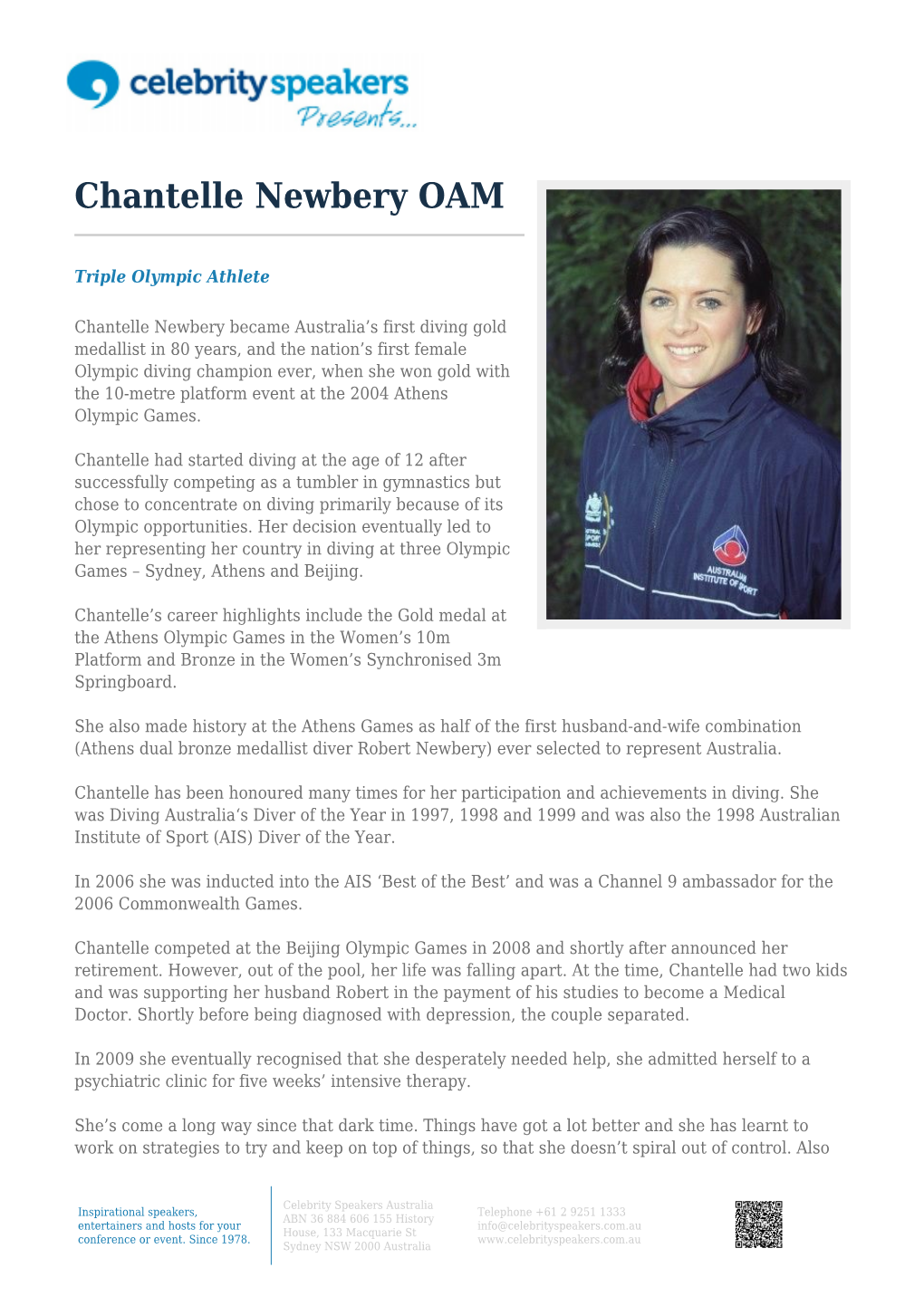 Chantelle Newbery OAM