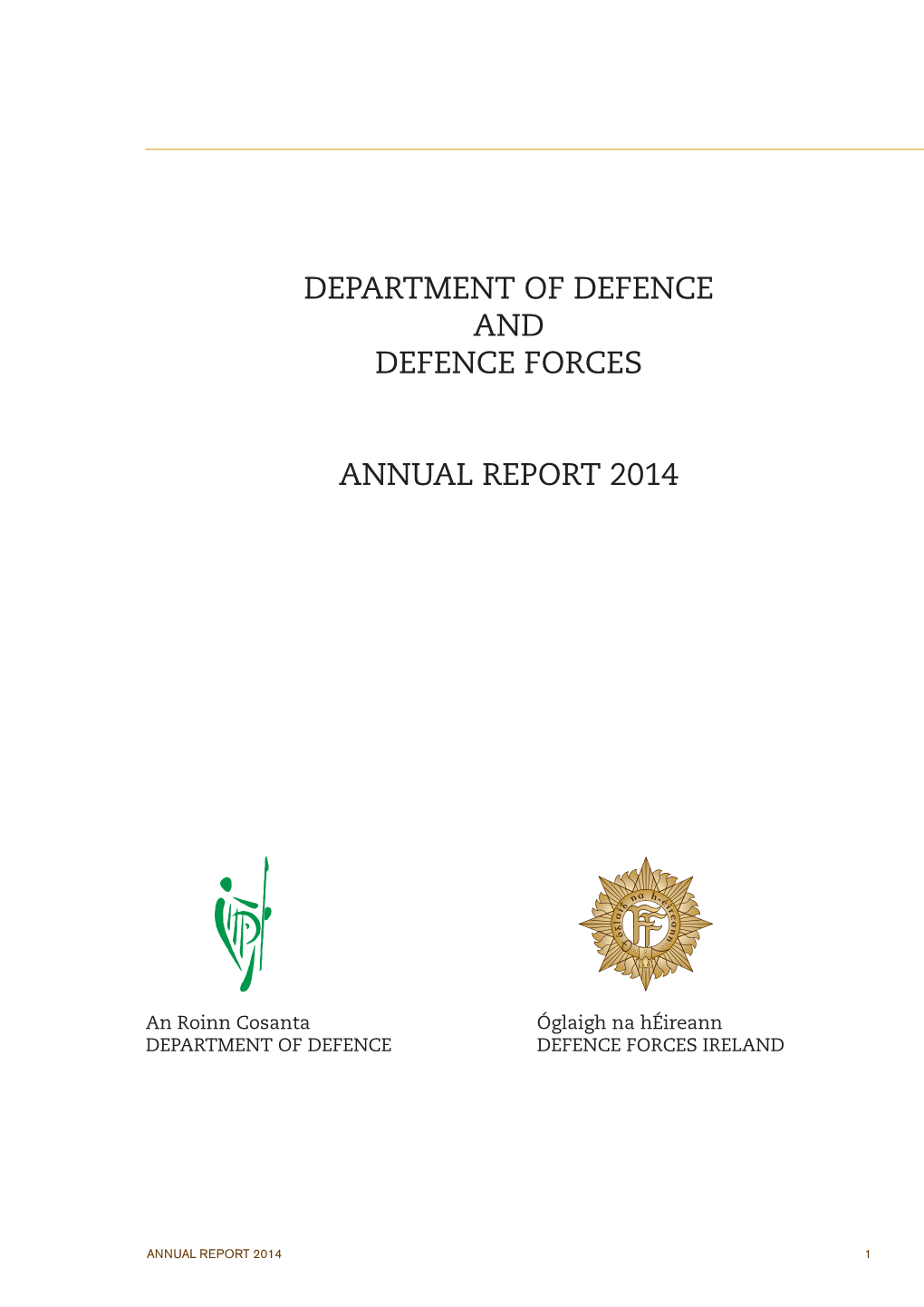 Dept of Defence & Defence Forces Annual Report 2014