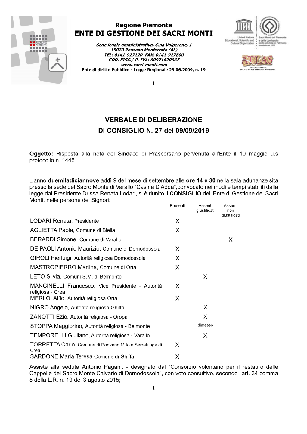 DC 27 Risposta Nota Sindaco Prascorsano