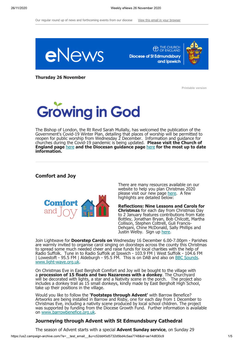 Comfort and Joy Journeying Through Advent with St Edmundsbury