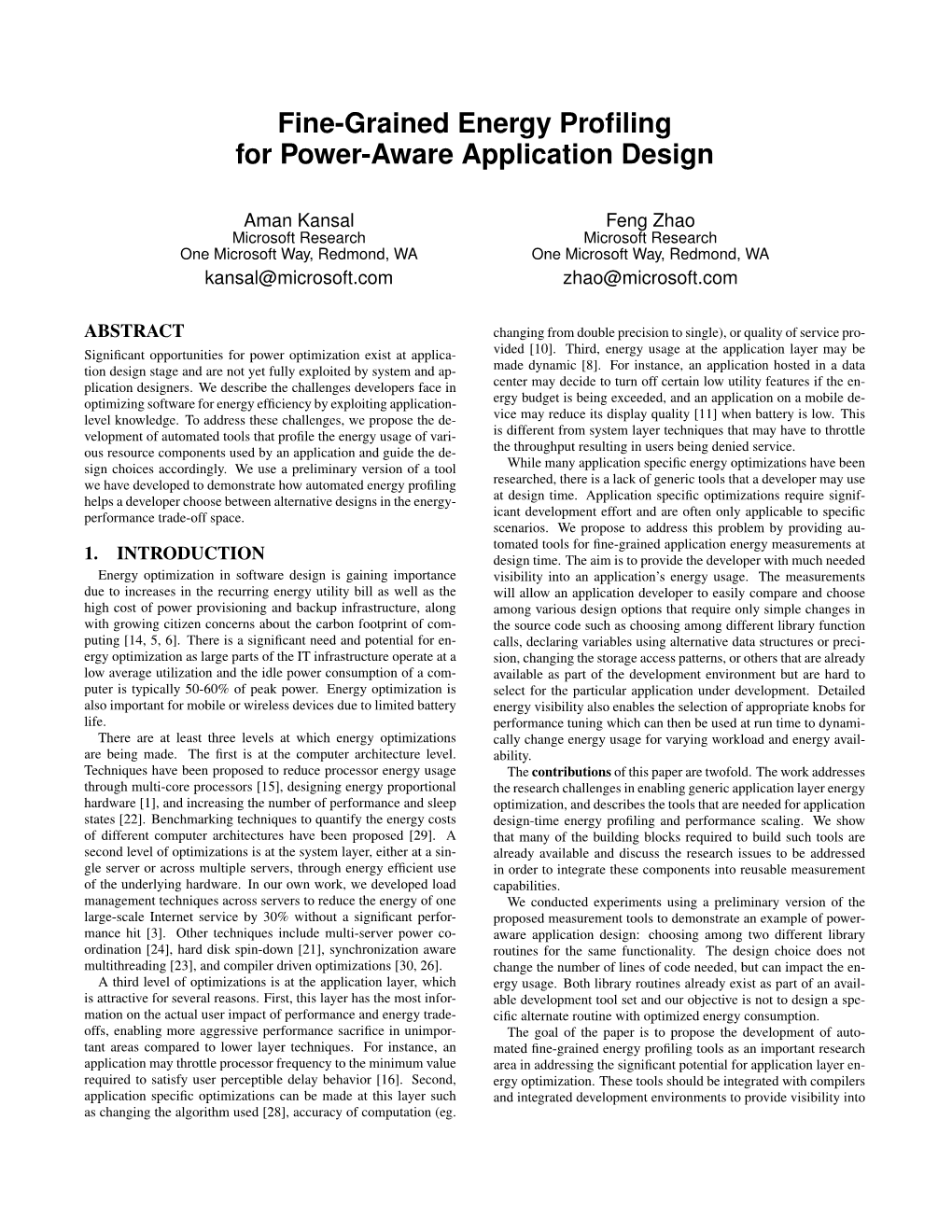 Fine-Grained Energy Profiling for Power-Aware Application Design