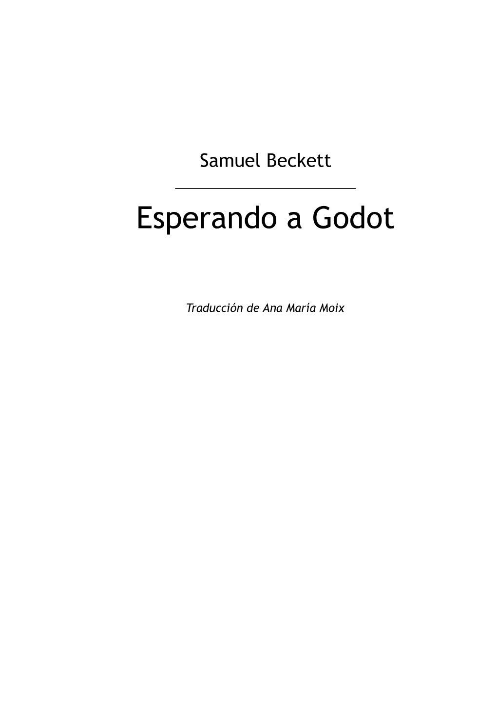 Esperando a Godot (Pdf)