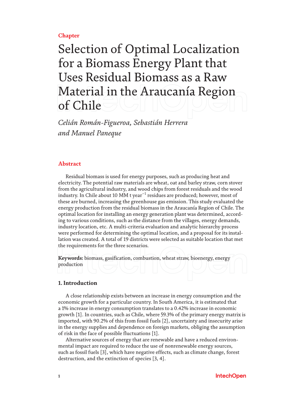 Selection of Optimal Localization for a Biomass Energy Plant That Uses