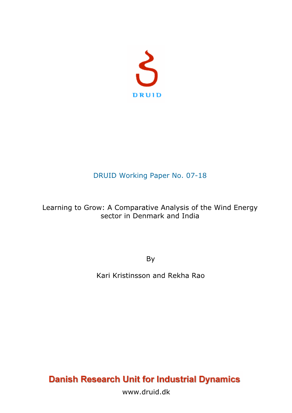 A Comparative Analysis of the Wind Turbine Industry in Denmark And