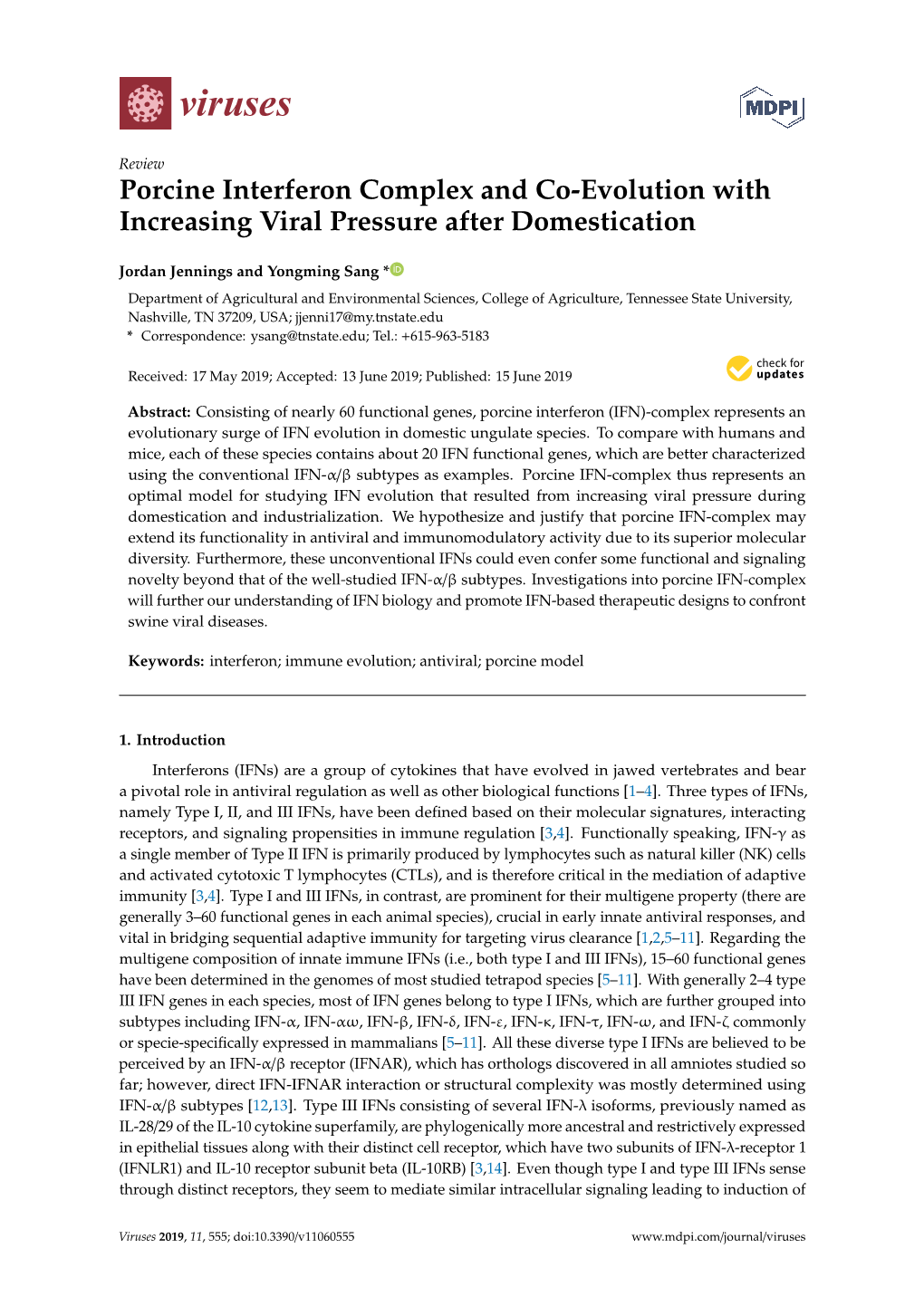 Porcine Interferon Complex and Co-Evolution with Increasing Viral Pressure After Domestication