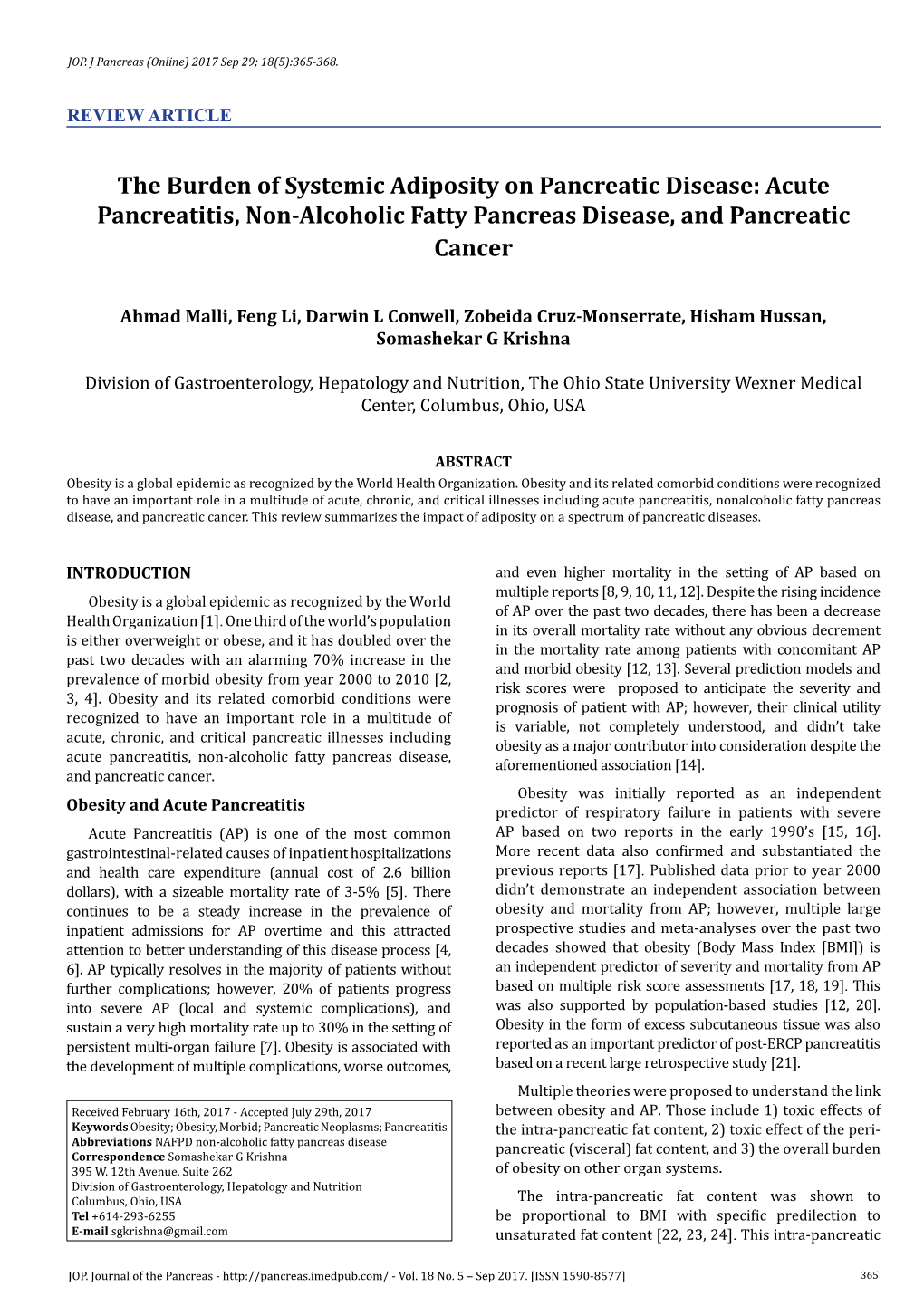 Acute Pancreatitis, Non-Alcoholic Fatty Pancreas Disease, and Pancreatic Cancer