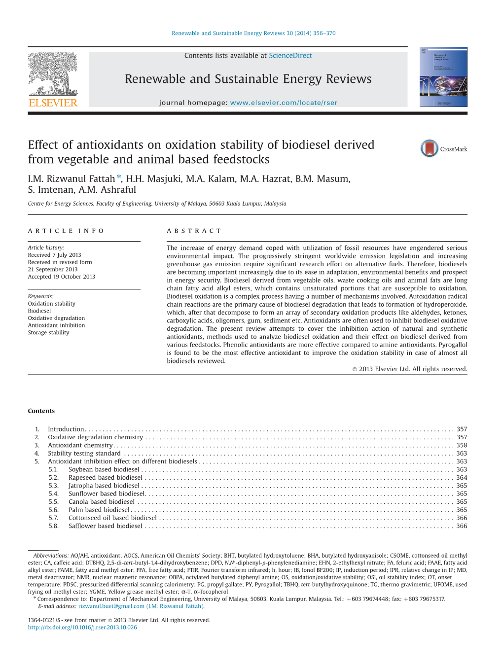 Effect of Antioxidants on Oxidation Stability of Biodiesel Derived from Vegetable and Animal Based Feedstocks