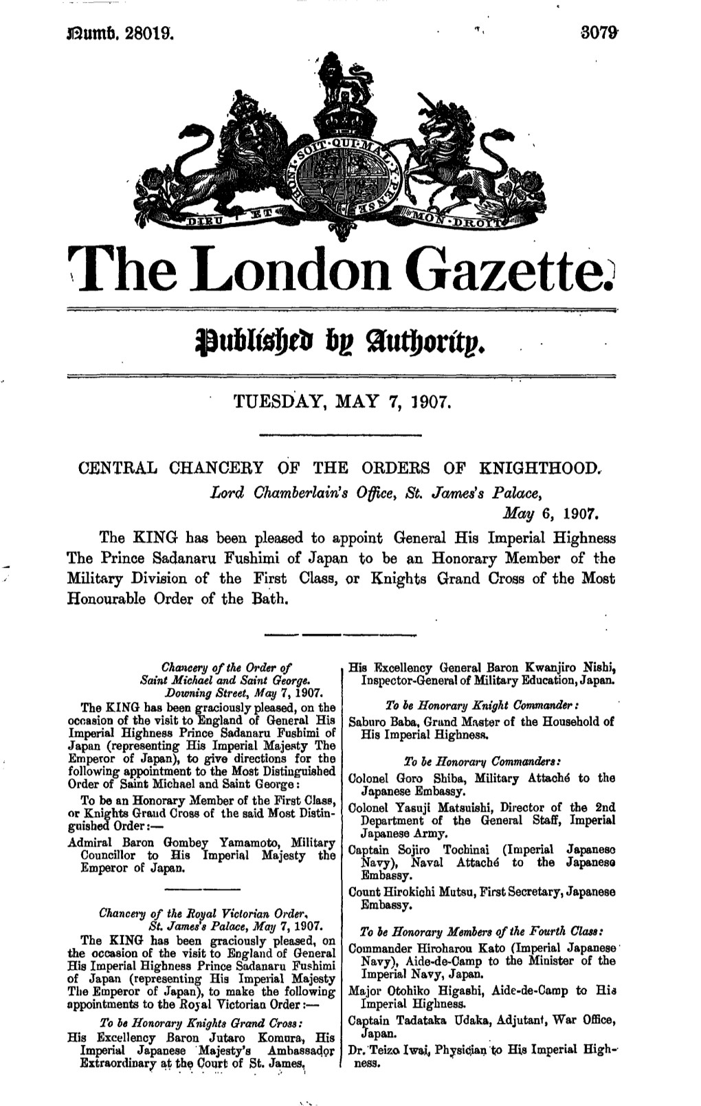 The London Gazette.1 Fig