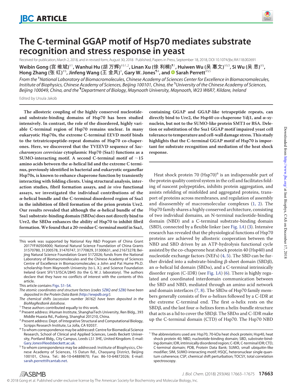 The C-Terminal GGAP Motif of Hsp70 Mediates Substrate Recognition And