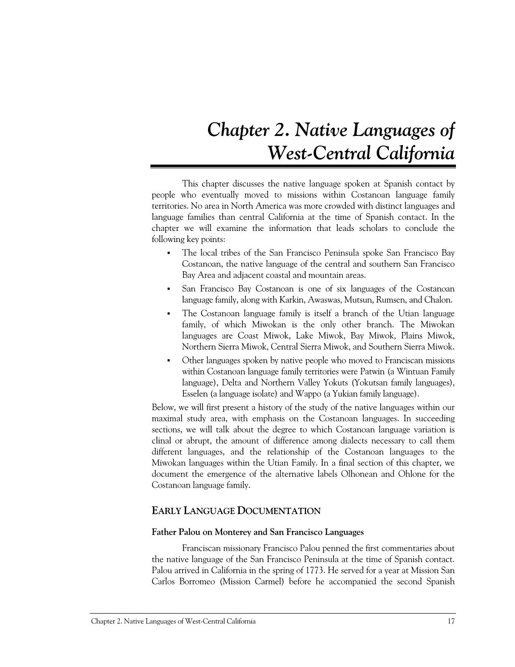 Chapter 2. Native Languages of West-Central California