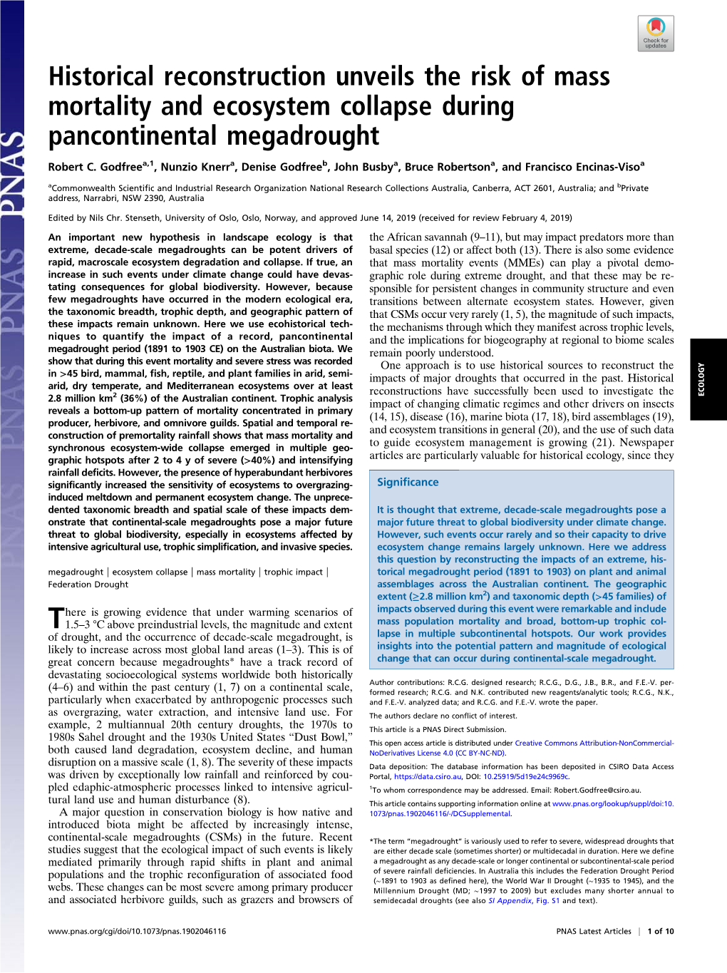 Historical Reconstruction Unveils the Risk of Mass Mortality and Ecosystem Collapse During Pancontinental Megadrought