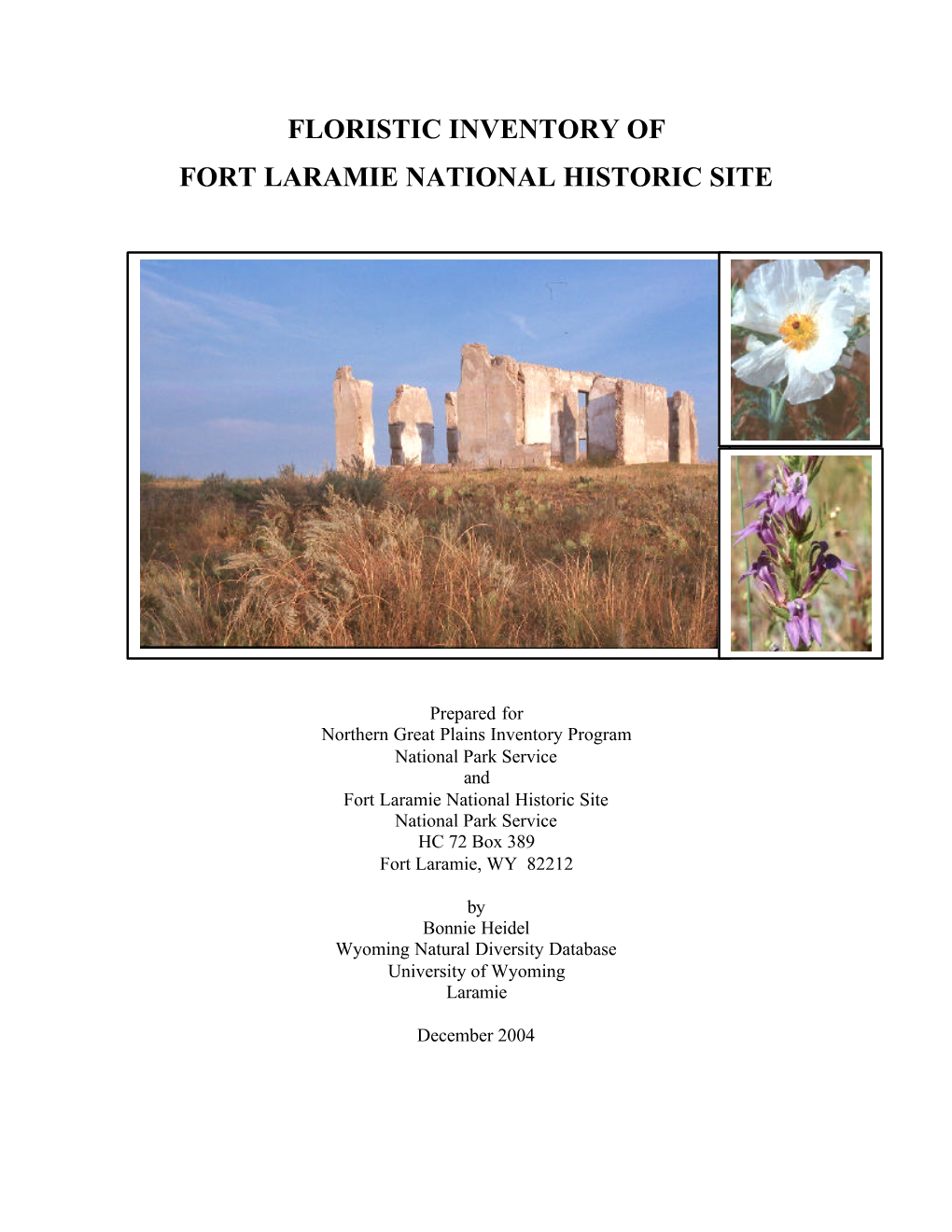 Floristic Inventory of Fort Laramie National Historic Site