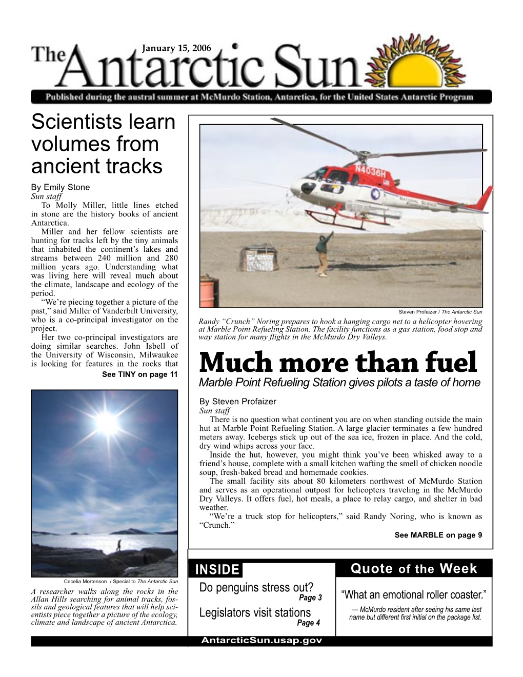 The Antarctic Sun, January 15, 2006