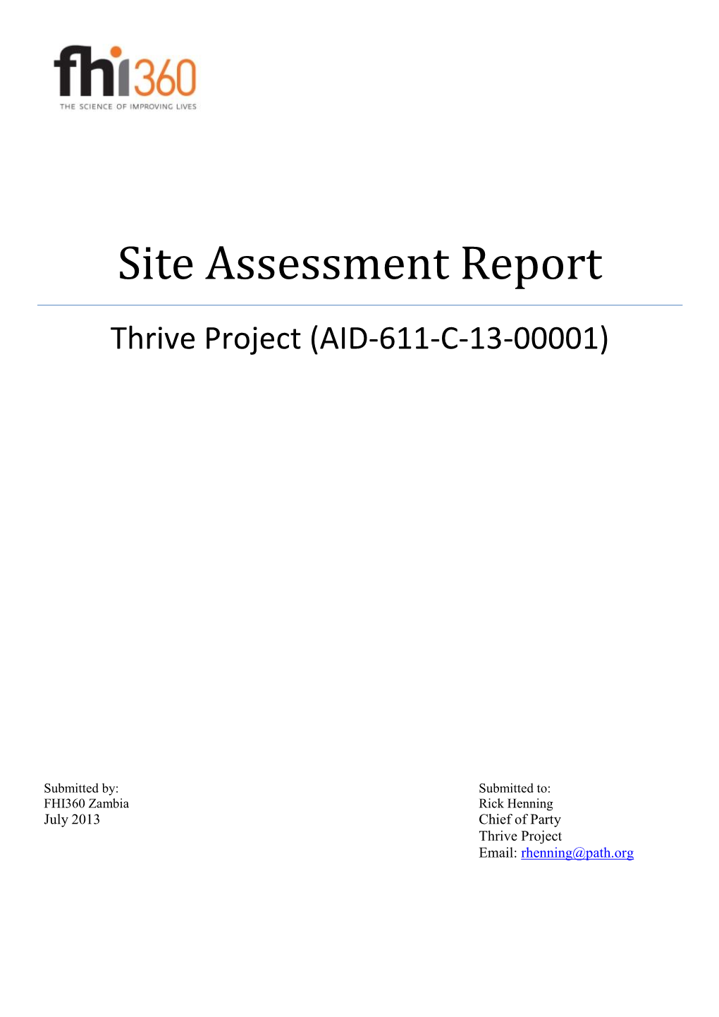 Site Assessment Report