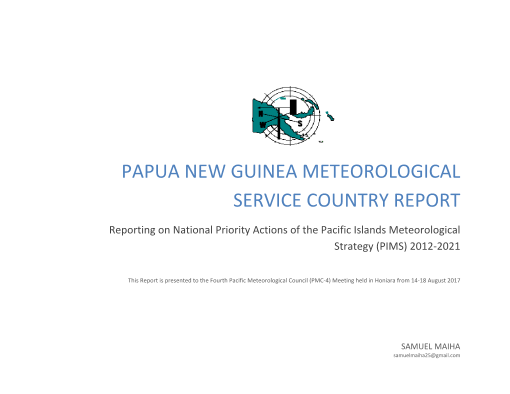 Papua New Guinea Meteorological Service Country Report