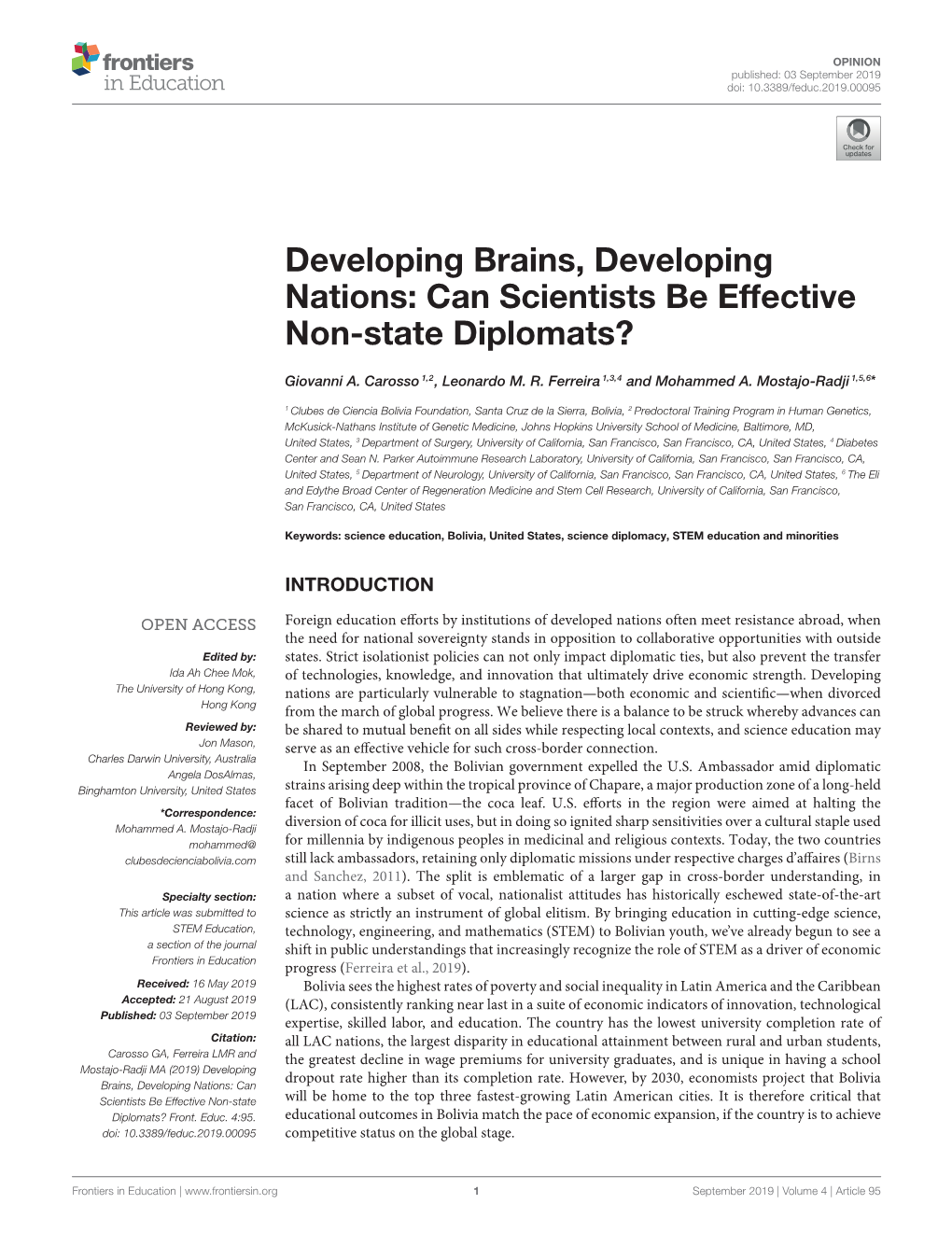 Can Scientists Be Effective Non-State Diplomats?