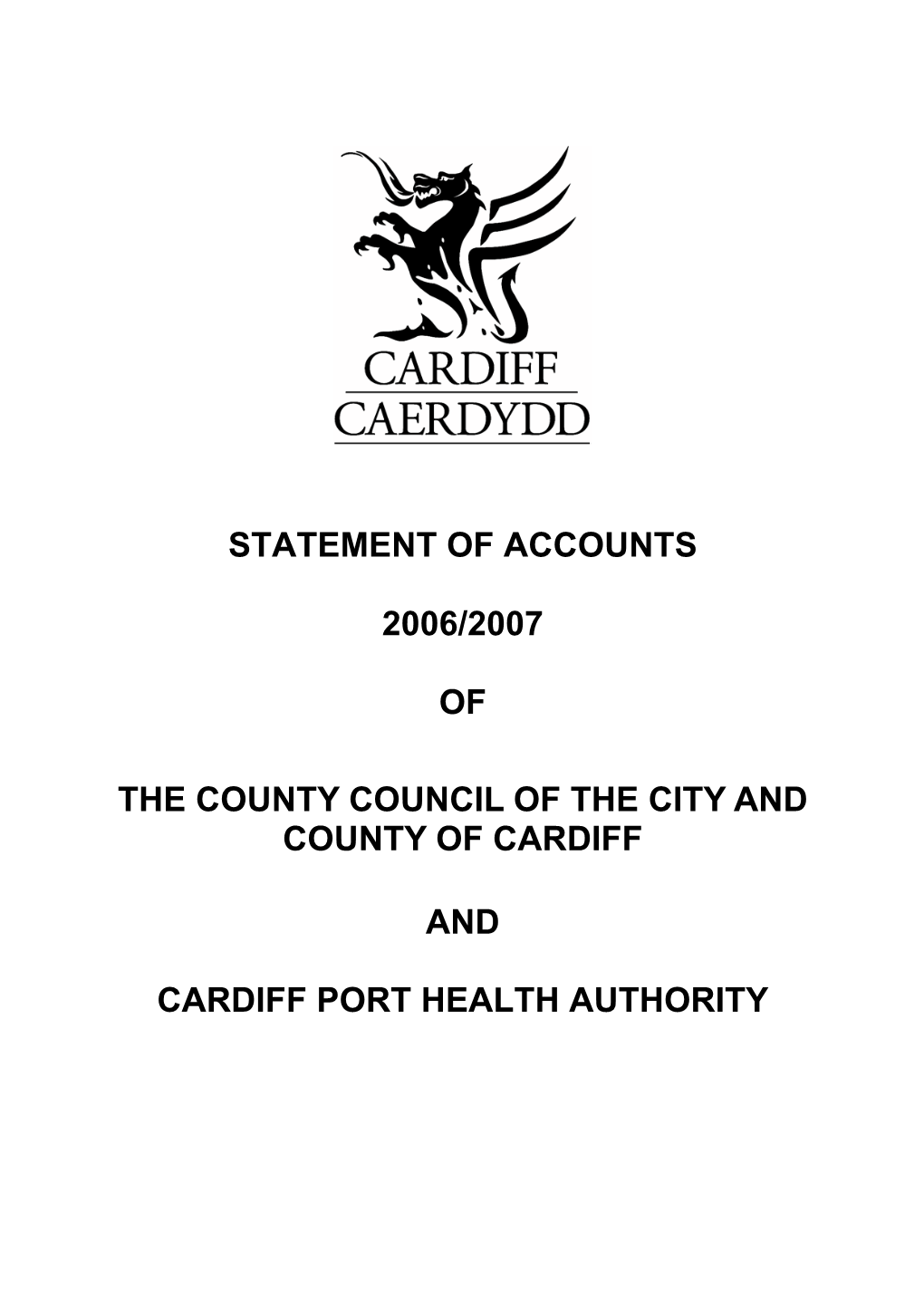 Statement of Accounts 2006/2007 Of