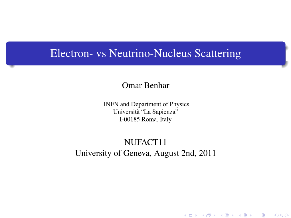 Electron- Vs Neutrino-Nucleus Scattering