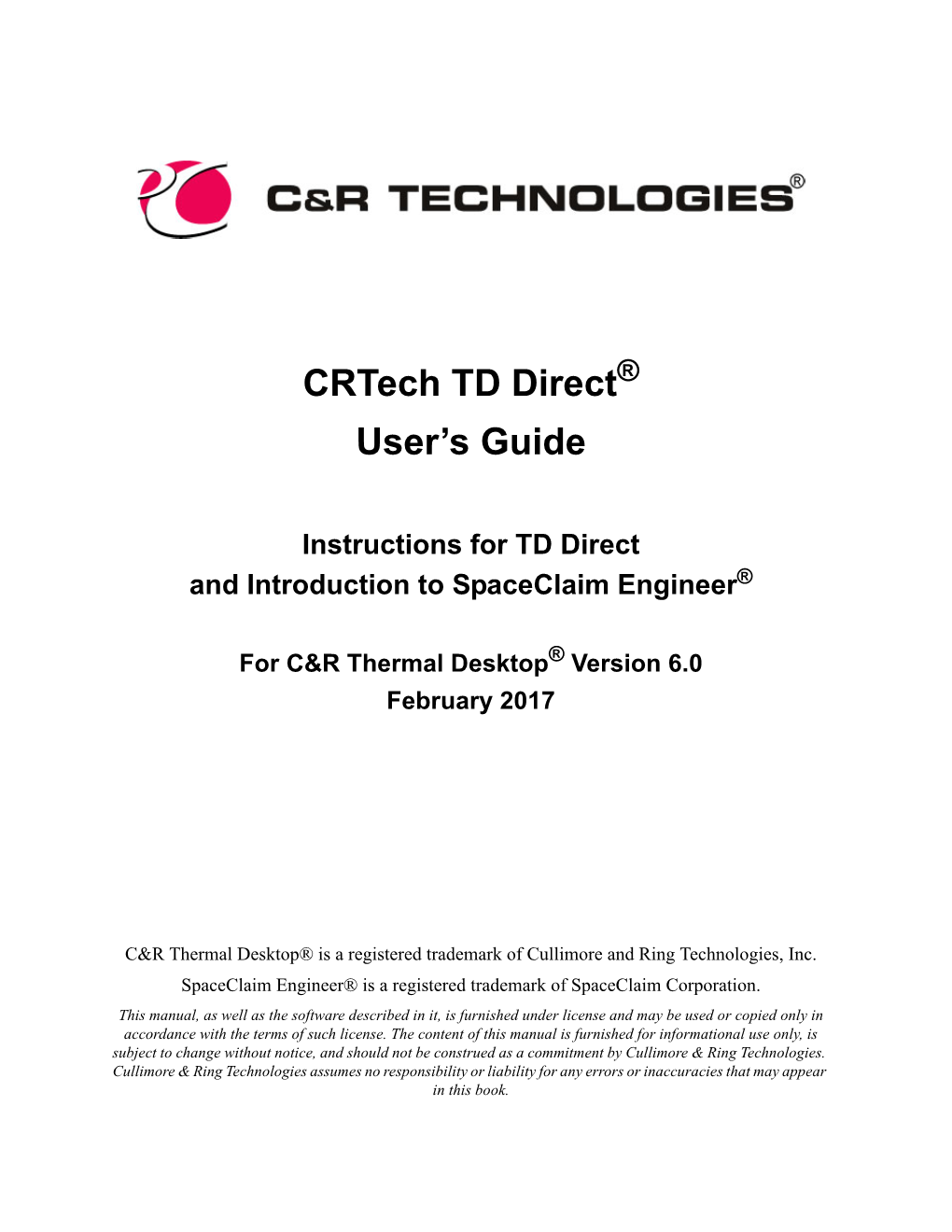 Crtech TD Direct User's Guide