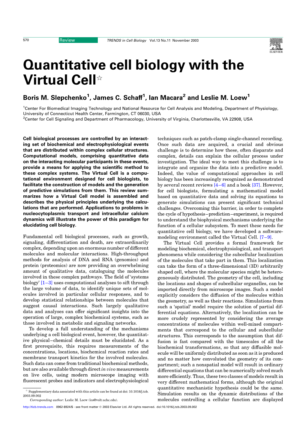 Quantitative Cell Biology with the Virtual Cellq