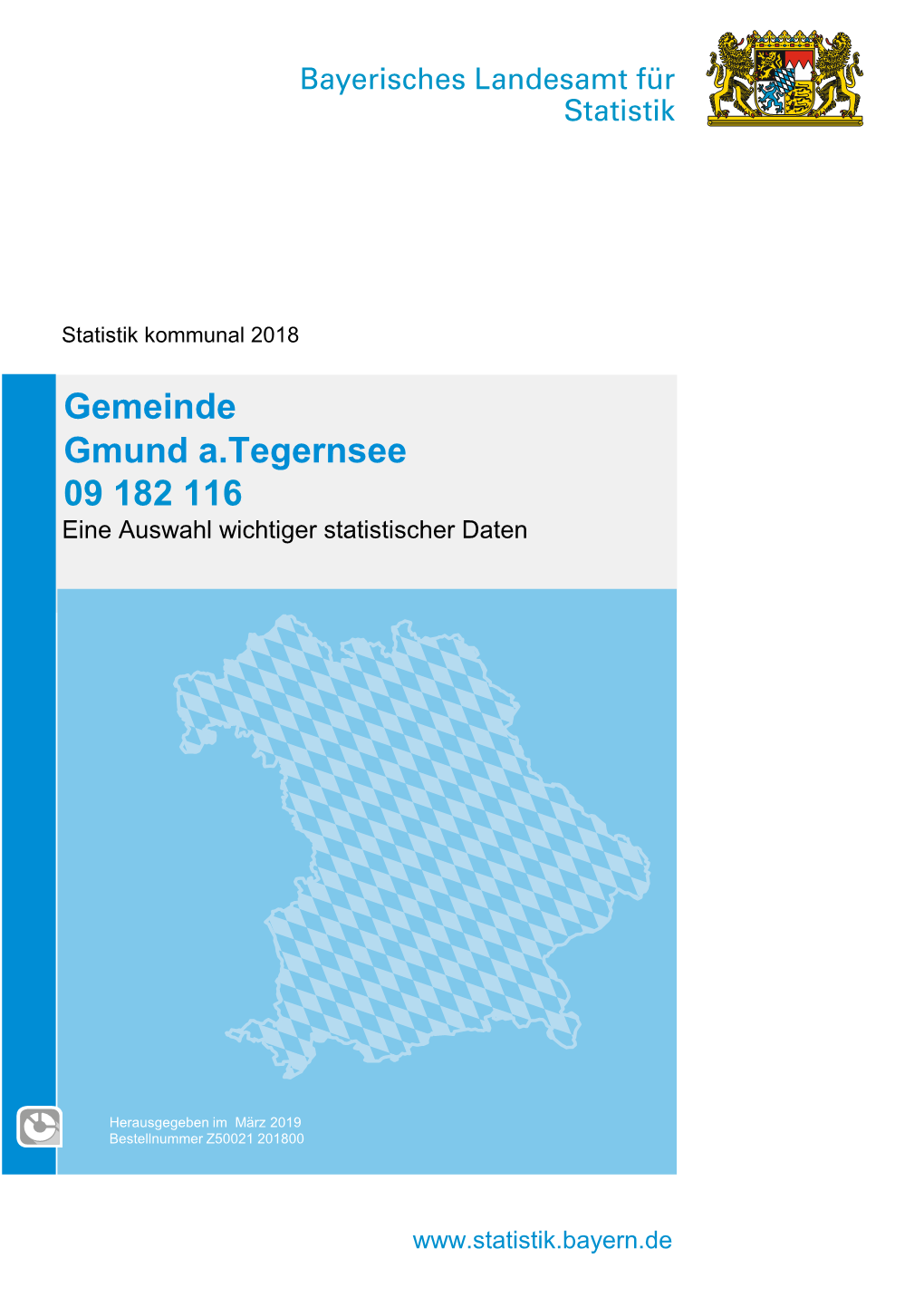 Gemeinde Gmund A.Tegernsee 09 182 116 Eine Auswahl Wichtiger Statistischer Daten