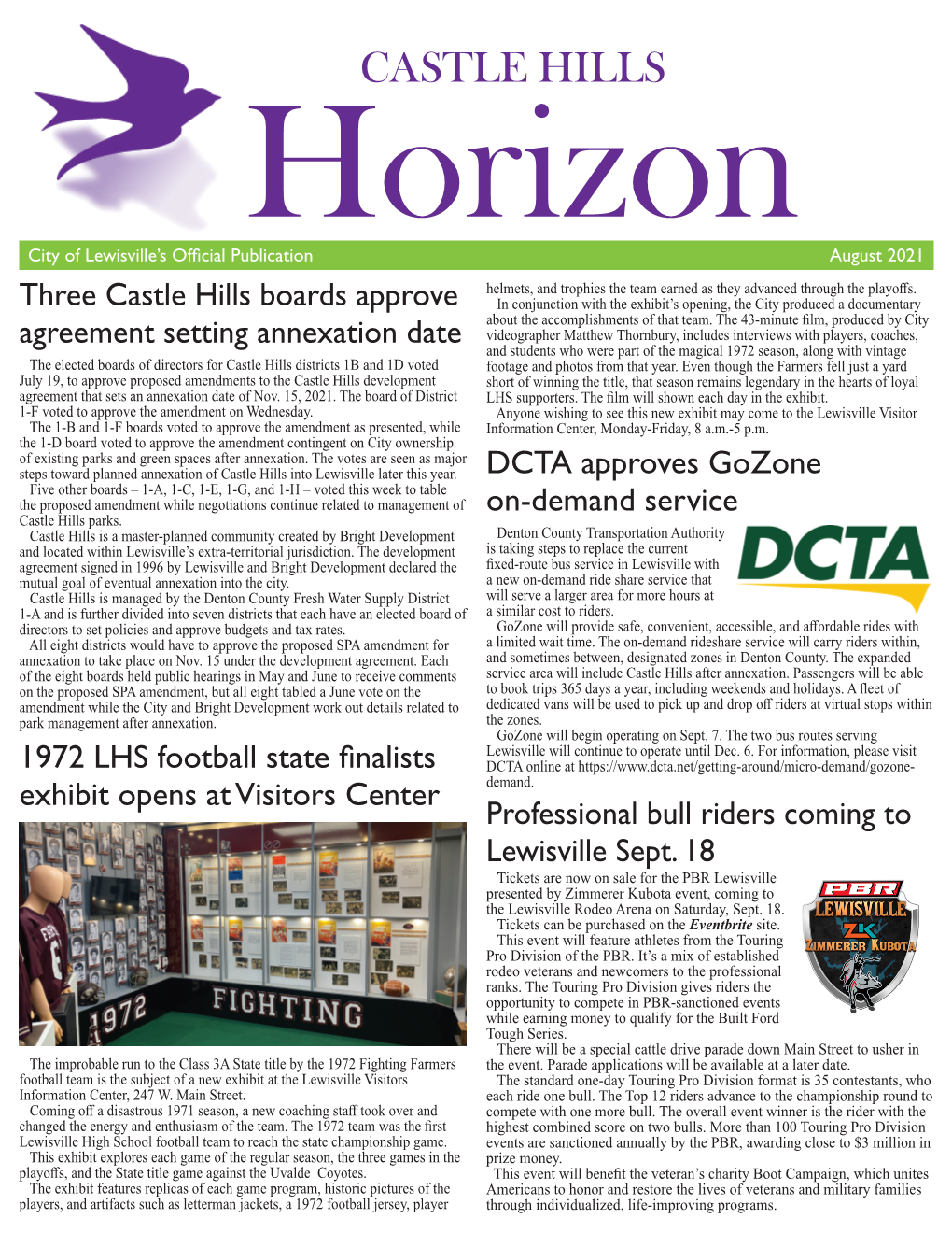 CASTLE HILLS Horizon City of Lewisville’S Official Publication August 2021