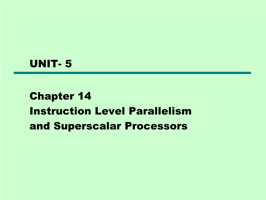 14 Superscalar Processors