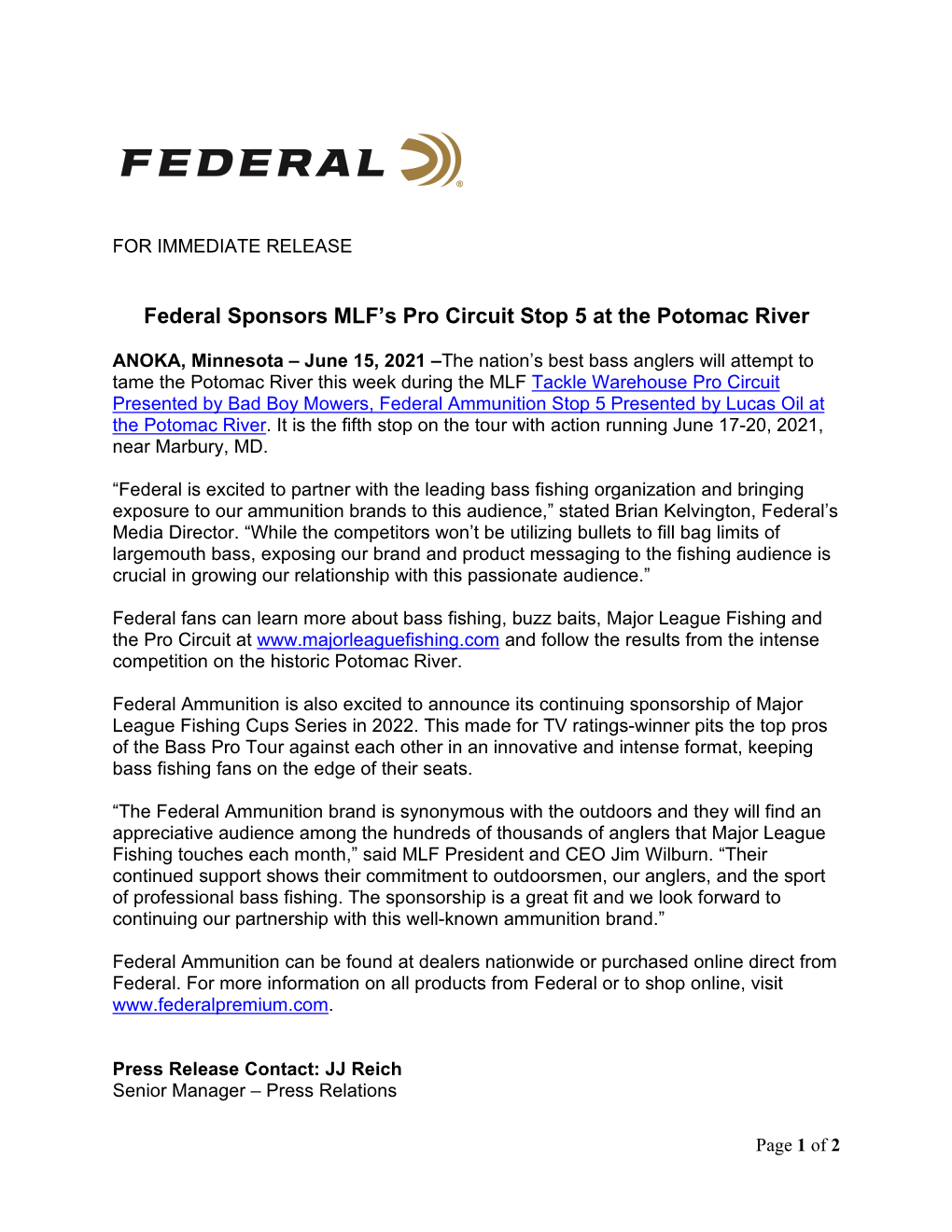 Federal Sponsors MLF's Pro Circuit Stop 5 at The