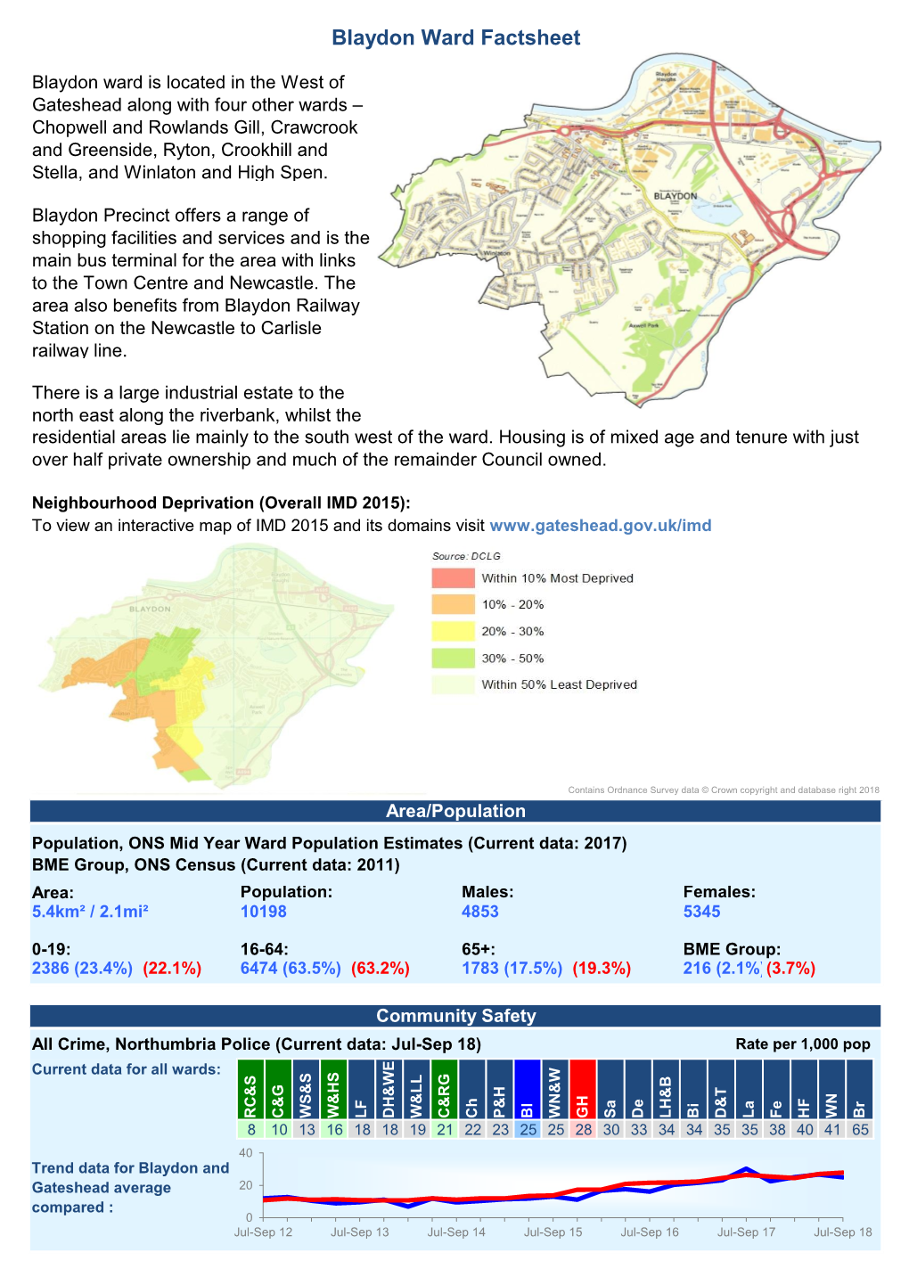 Blaydon Ward Factsheet