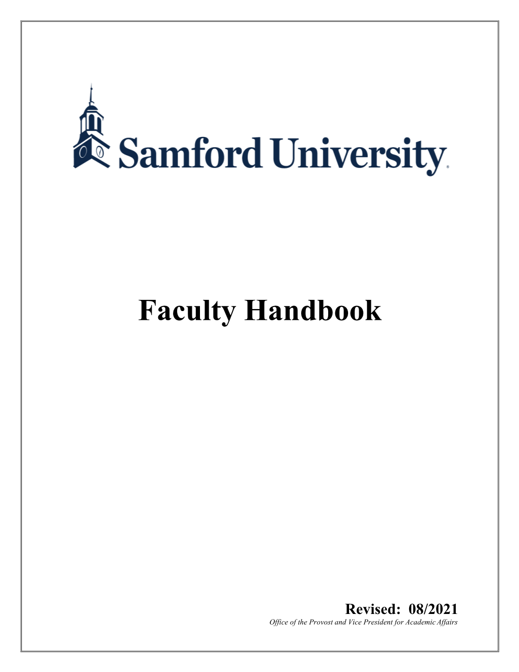 Faculty Handbook